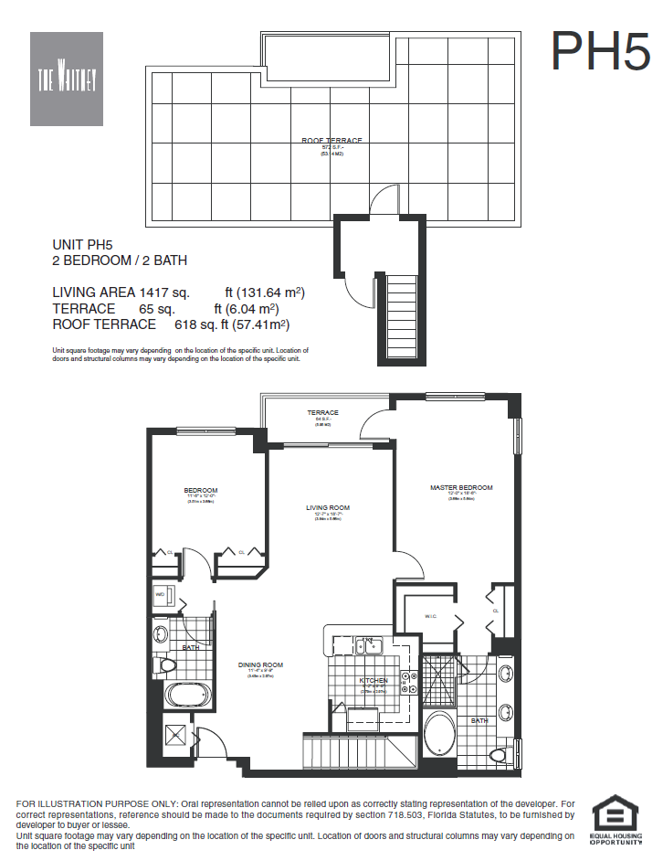 Floor plan for 2 beds, 2 baths, 1211 sqft